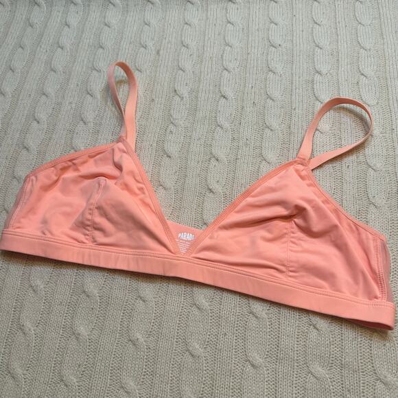Parade Triangle Bralette sz M Bright Coral Color Bralette - Picture 2 of 6